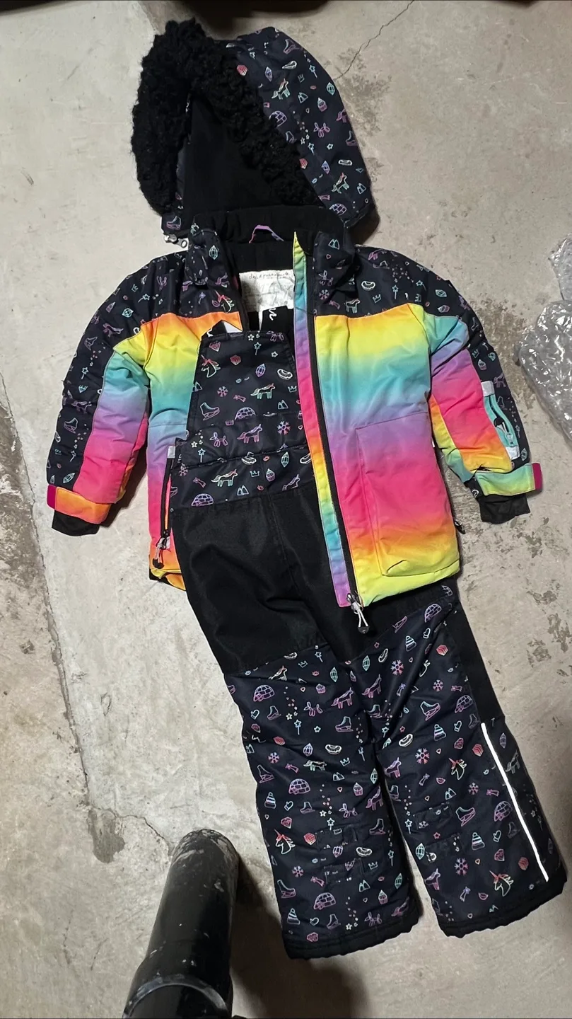 Rainbow Puffer Jacket Snowsuit - Size 4 thumbnail