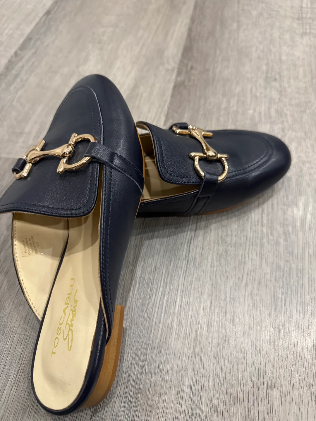 Toscablu Stefania Navy Leather Mules - Size 35 image indicator(2)