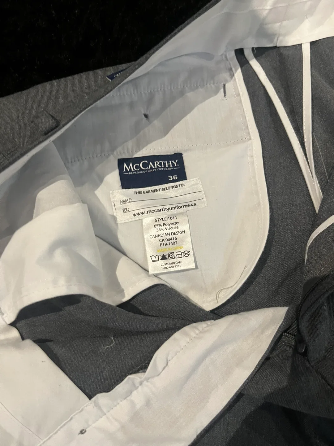 McCarthy Grey Uniform Pants - Size 36 image indicator(6)