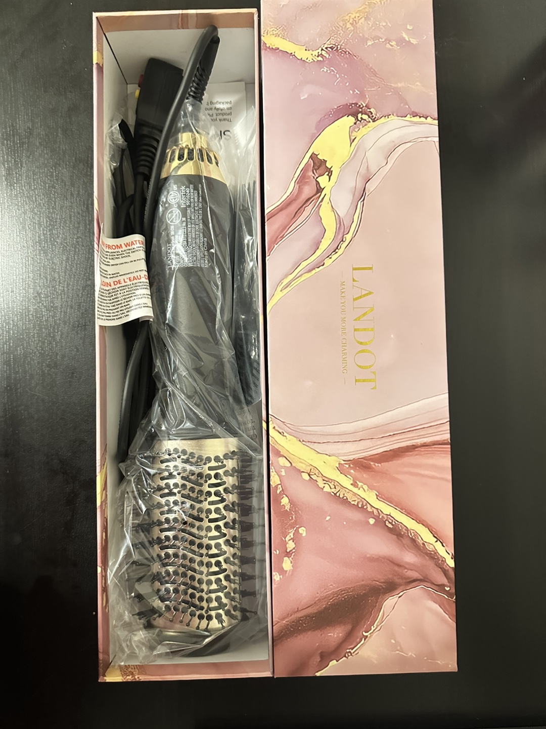 LANDOT 4-in-1 Blow Dryer Brush , Gold & Black - photo 2