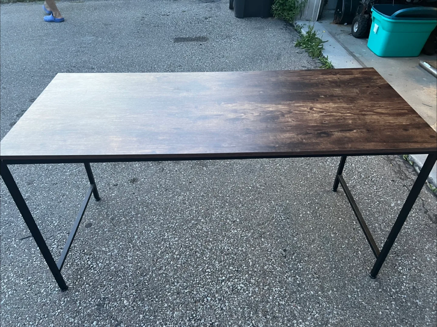 Wood and Metal Desk - 55" x 23" thumbnail