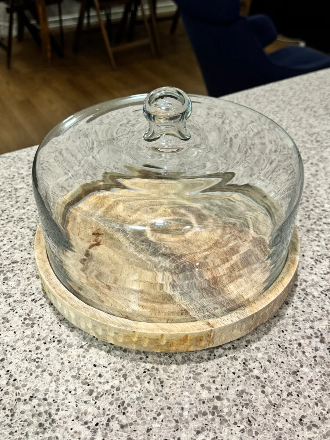 Glass Cloche with Wood Base thumbnail