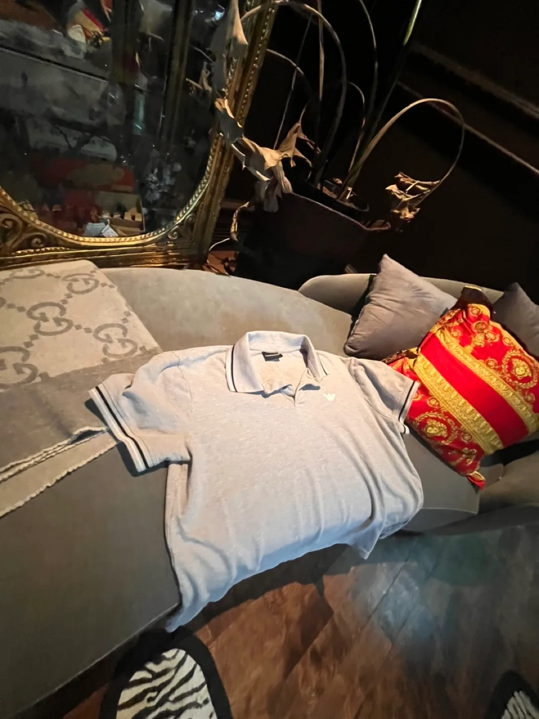 Emporio Armani Grey Polo Shirt thumbnail
