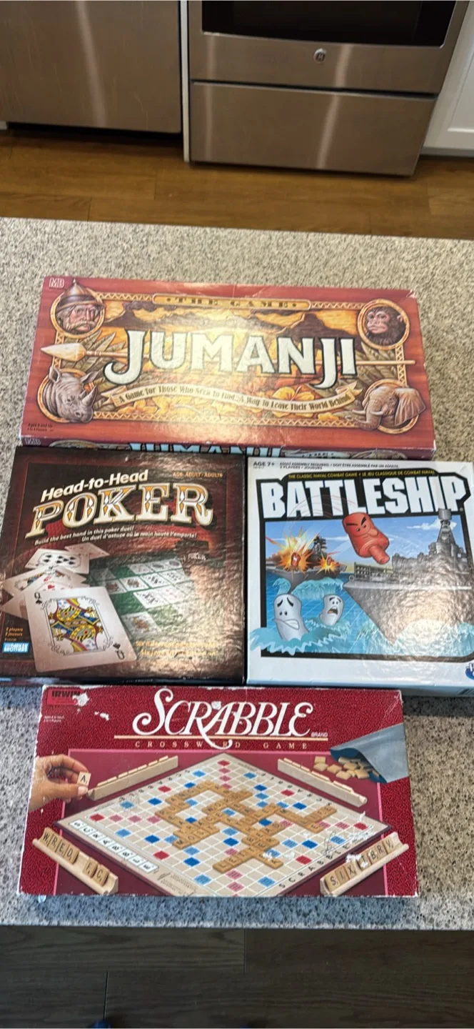 Board Games: Jumanji, Poker, Battleship, Scrabble, Dominos thumbnail