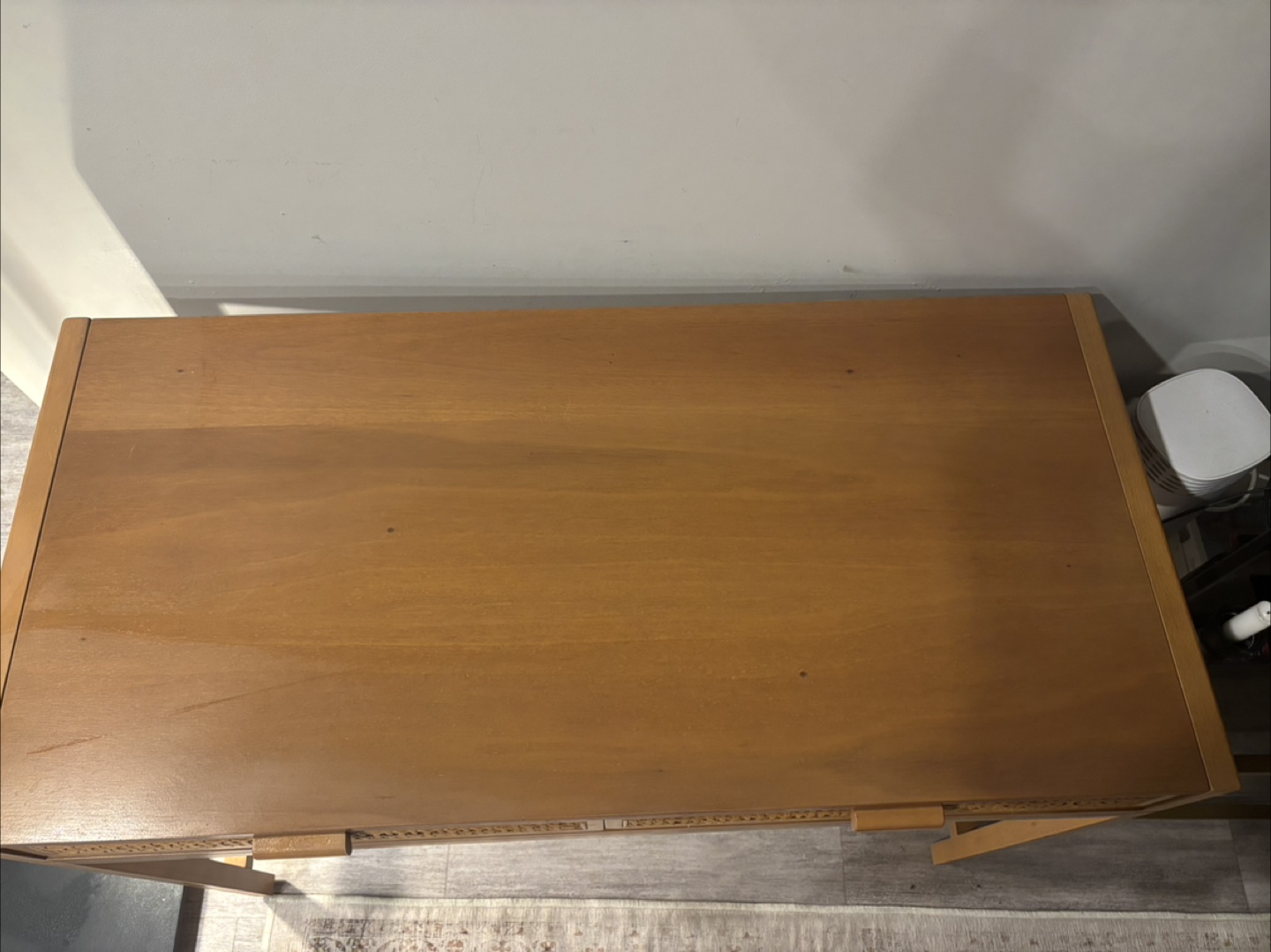 Wood Desk with Rattan Drawers - photo 2