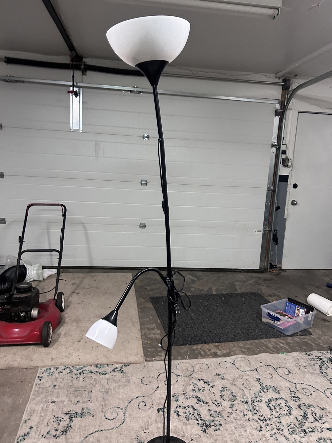 Floor Lamp with Reading Light - Black