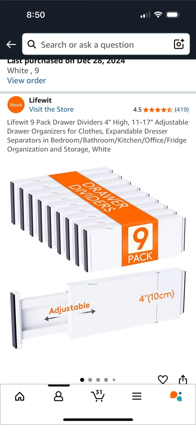 Lifewit 7 Pack Drawer Dividers - NEW image indicator(3)