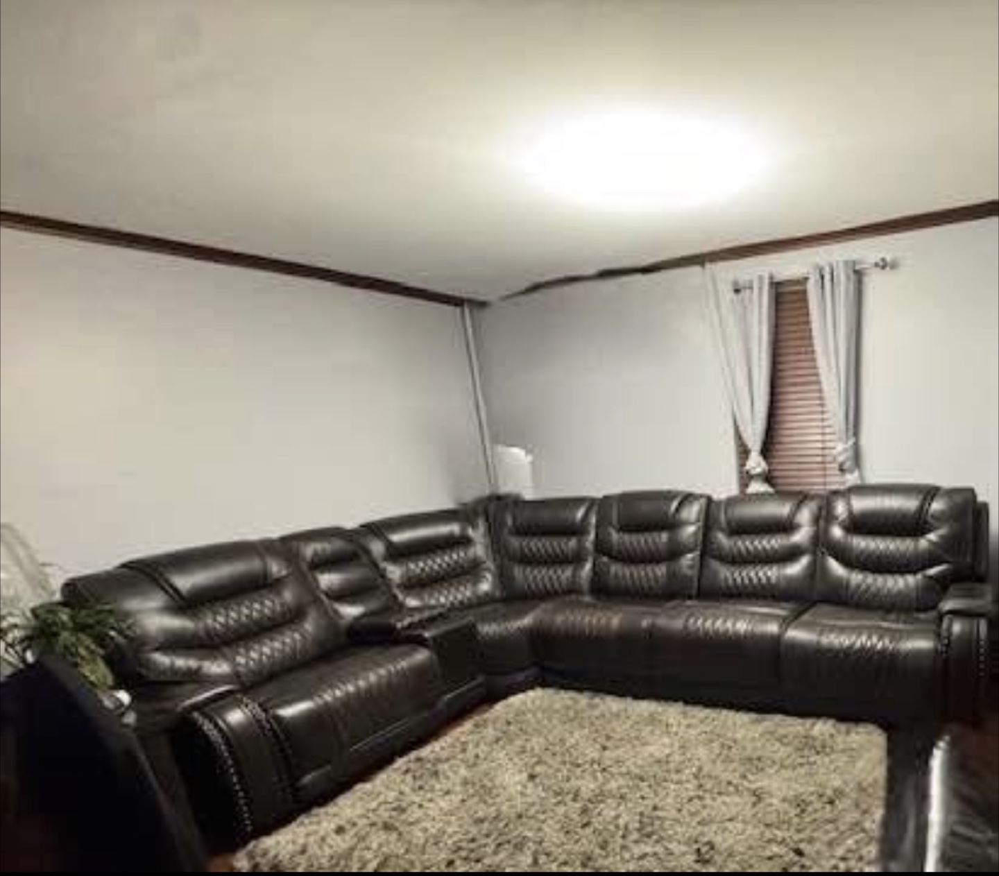BOBS Coffee Brown Leather Sectional Sofa 6 piece