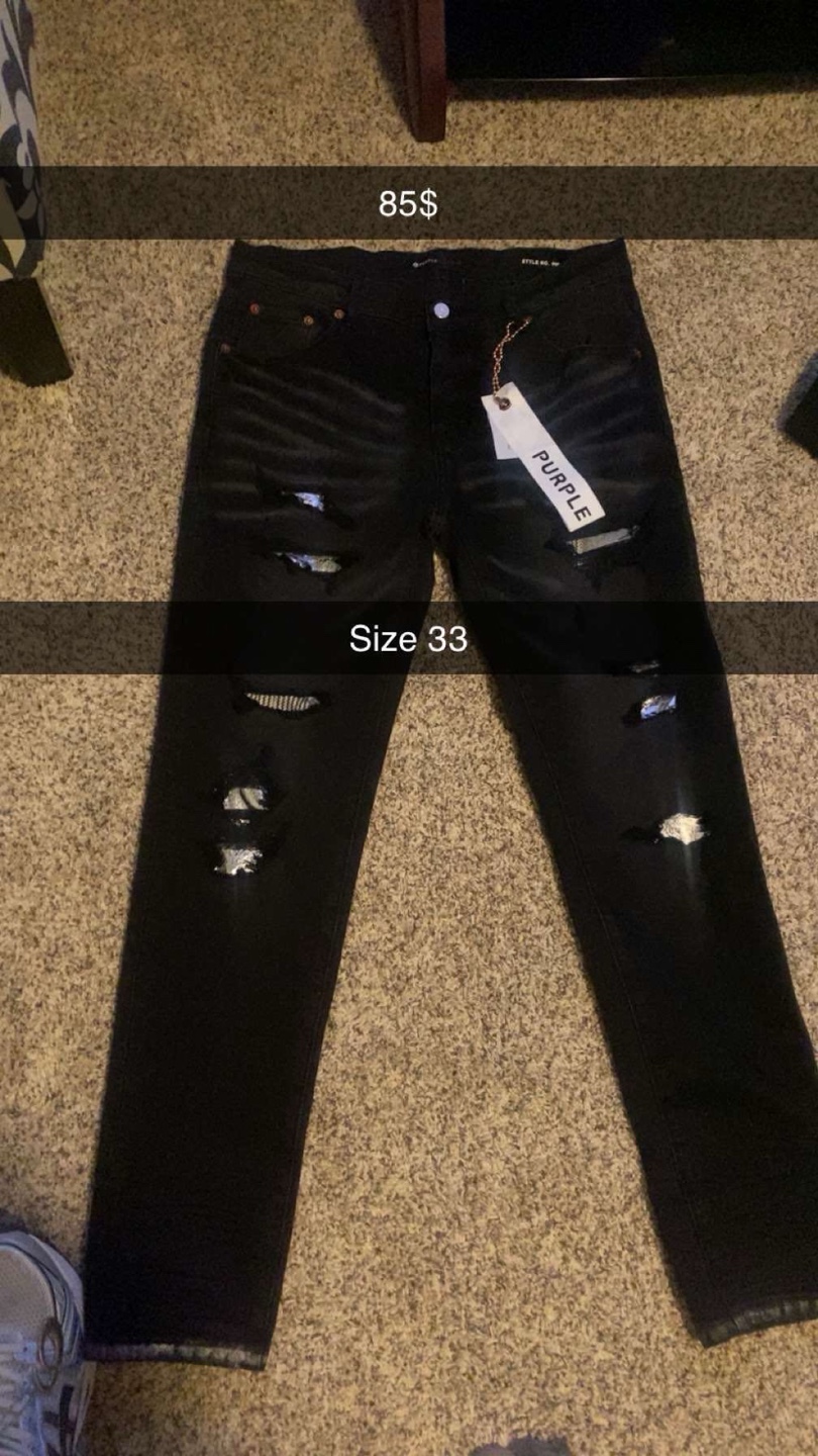 Purple Brand Distressed Black Jeans - Size 33