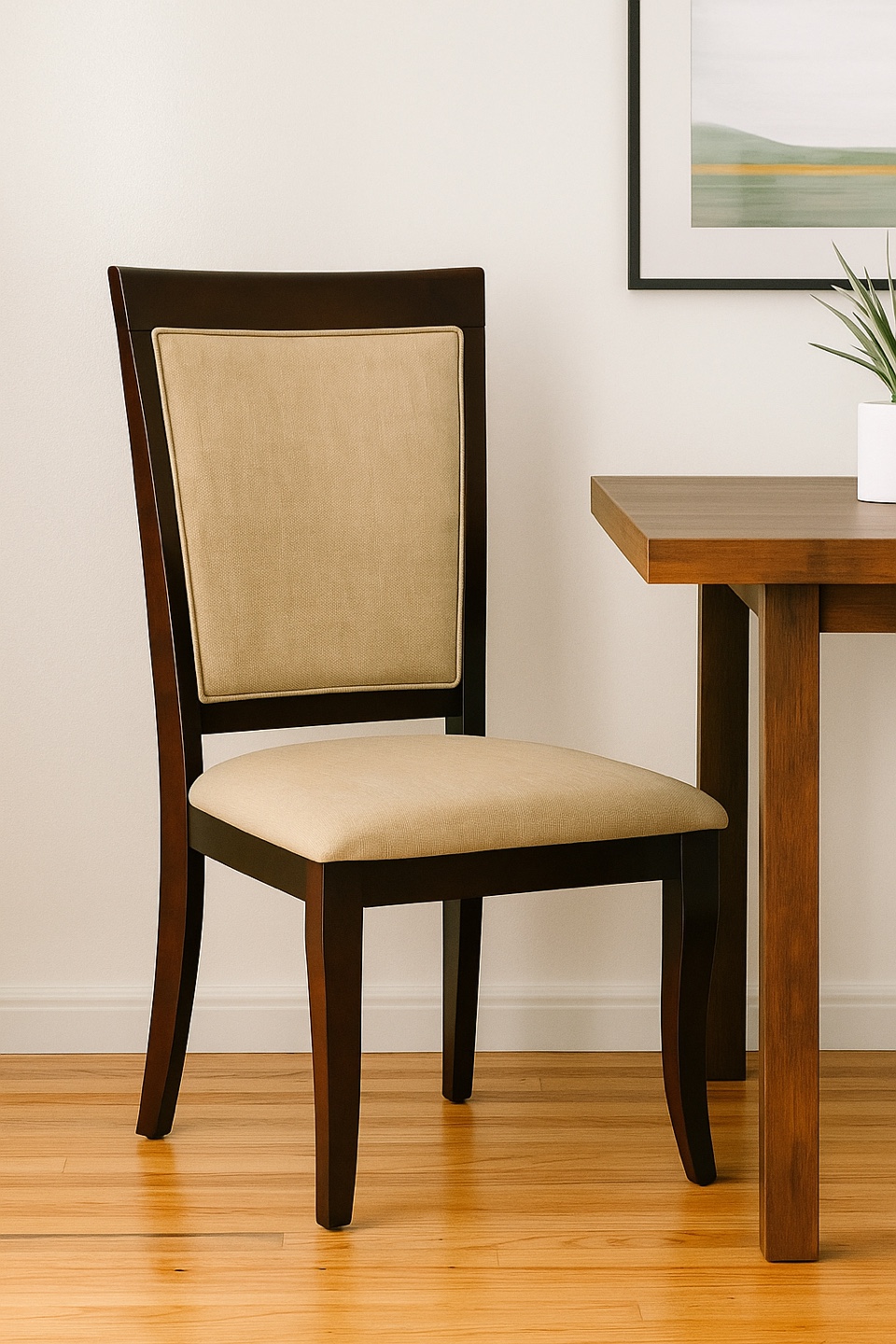 2 Elegant Wooden Dining Chairs – Cushioned & Comfortable - photo 2