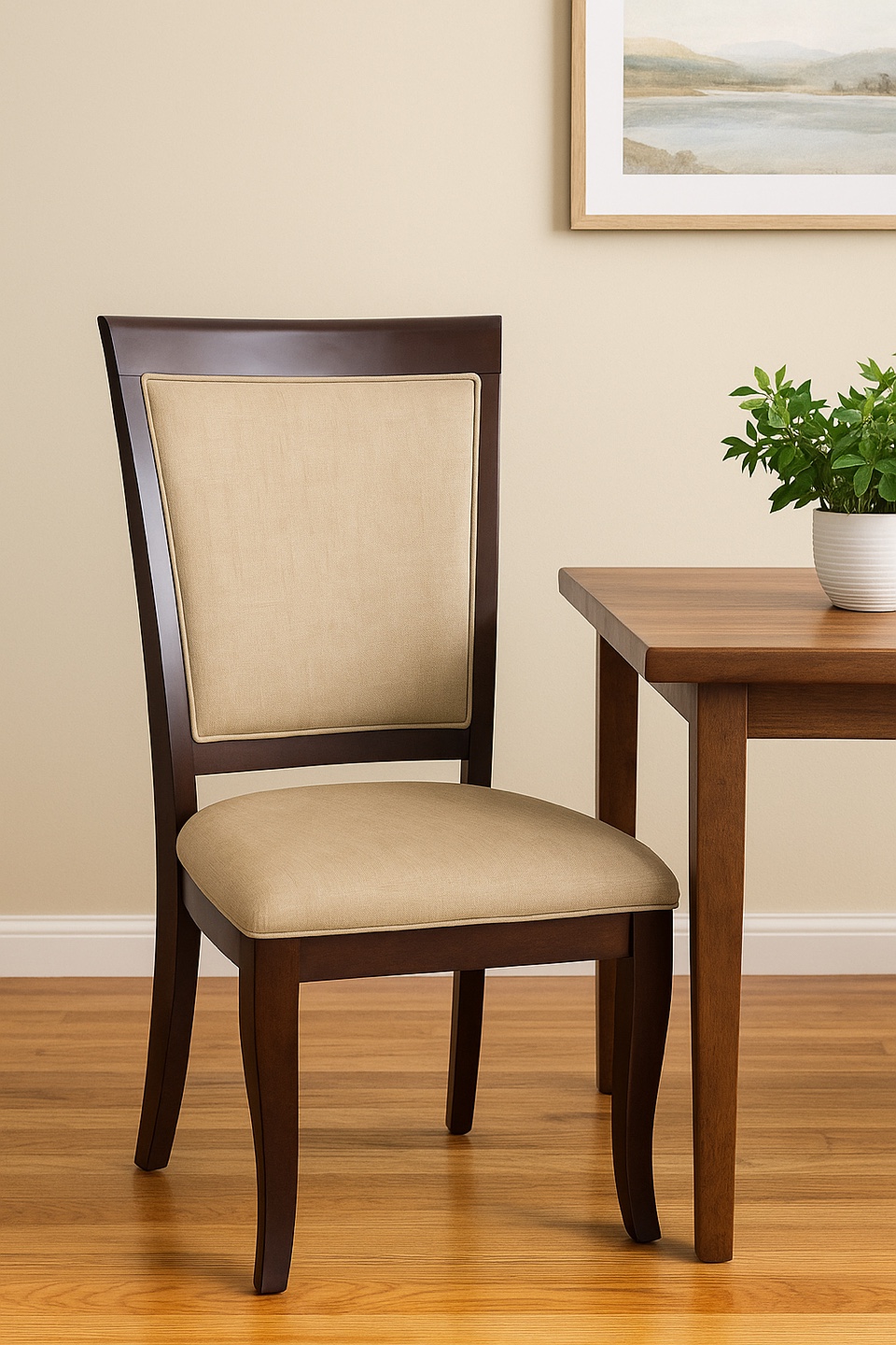 2 Elegant Wooden Dining Chairs – Cushioned & Comfortable - photo 3
