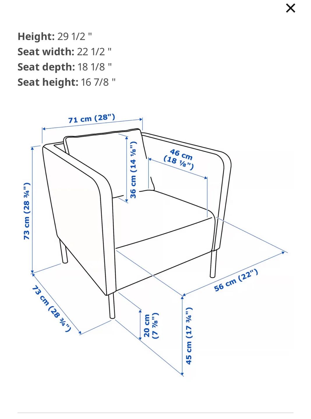 ** FREE DELIVERY** Blue Armchair image indicator(4)
