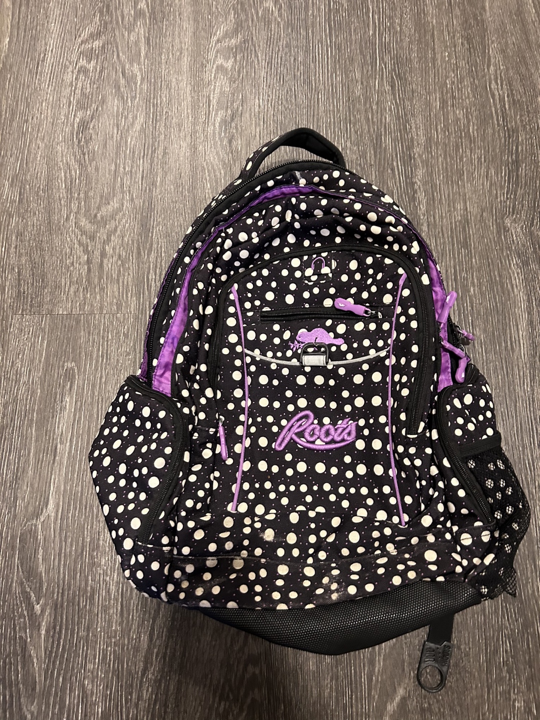 Roots Backpack - Black & White Polka Dot
