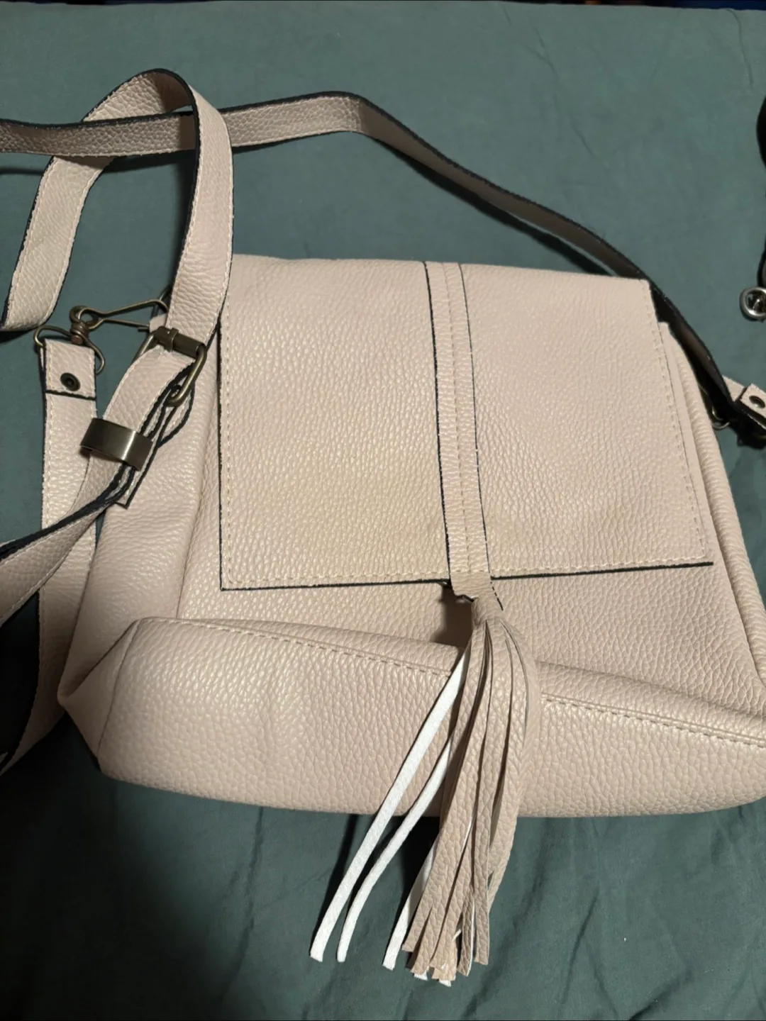 Beige Crossbody Bag with Tassel thumbnail