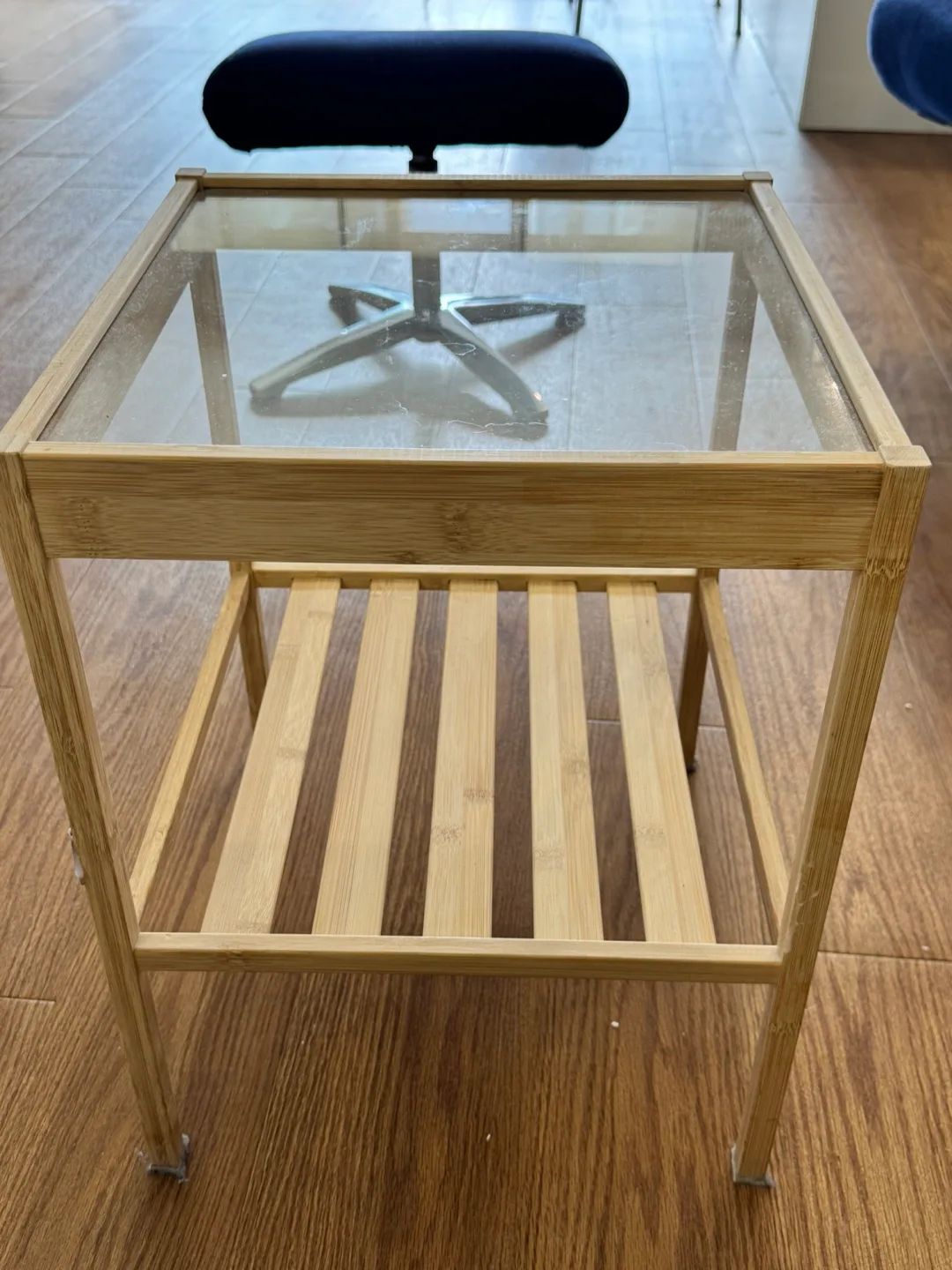 Bamboo Side Table with Glass Top thumbnail