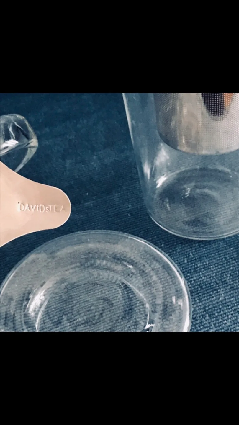 2 David’s Tea Glass Mugs+2 Glass Covers+2 Infusers+✨Free Tea image indicator(5)