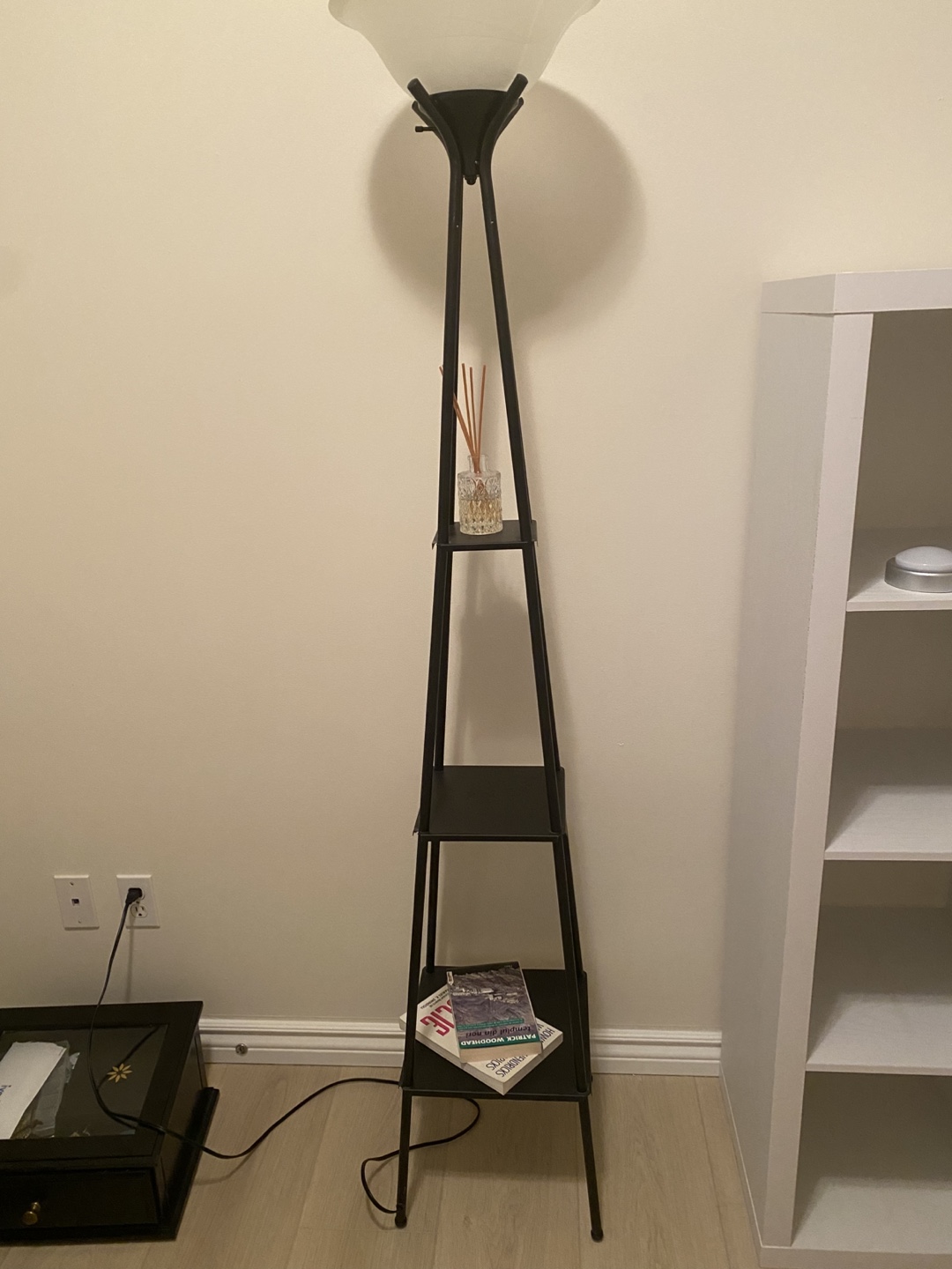 Black Floor Lamp with Shelves - photo 2