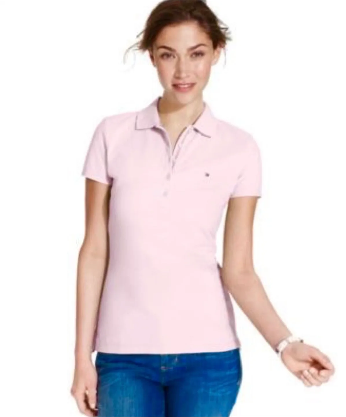 Tommy Hilfiger Pink Polo Short Sleeve Shirt - Size M image indicator(2)