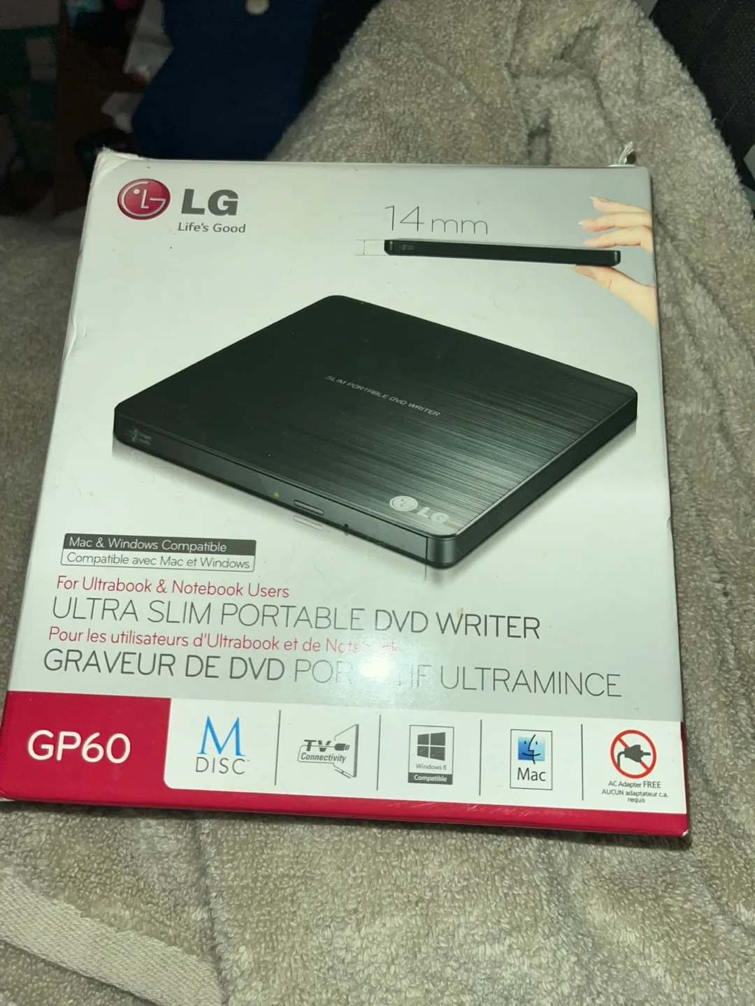 LG GP60 Ultra Slim Portable DVD Writer thumbnail