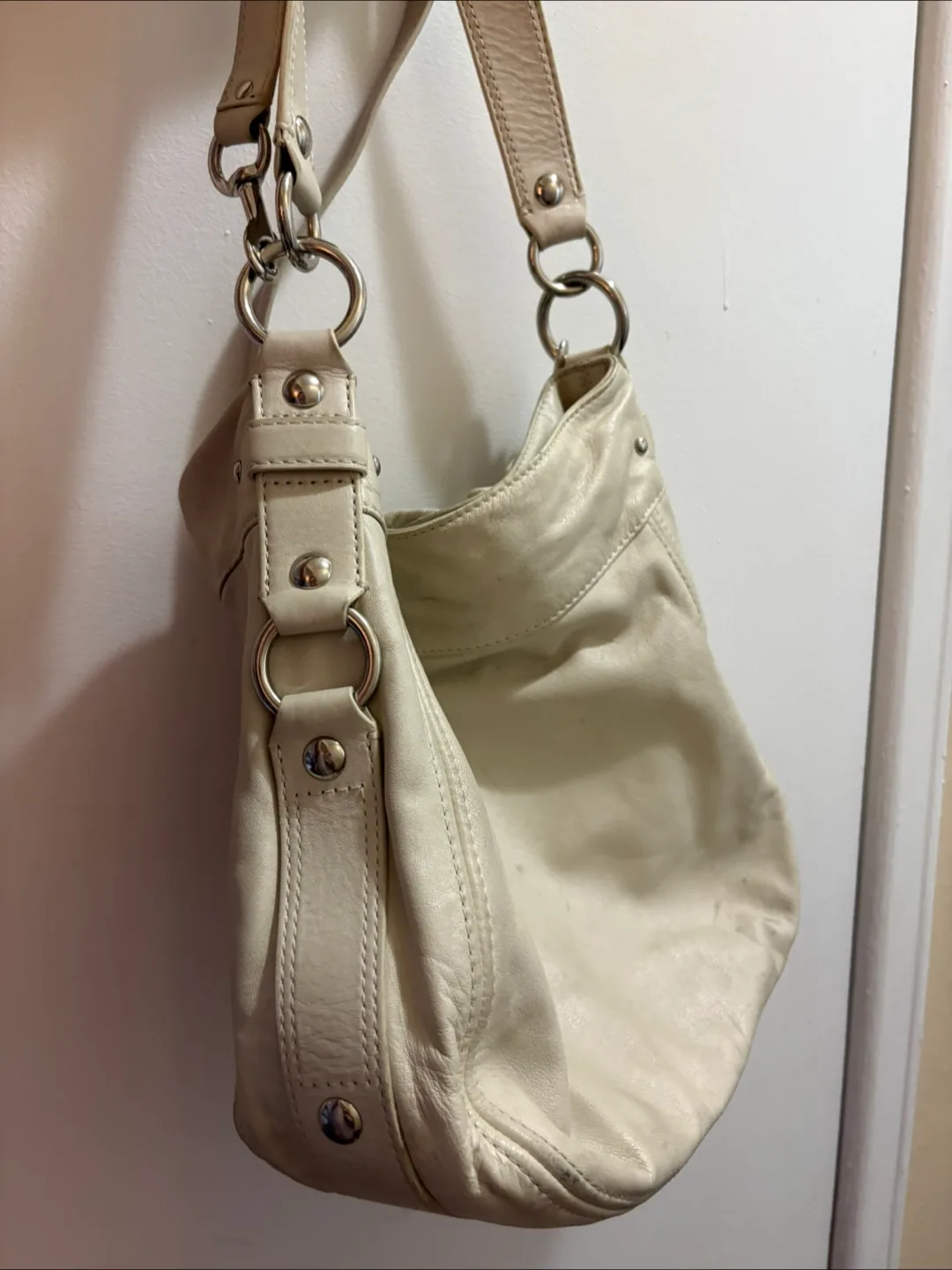 Coach Cream Leather Hobo Bag
