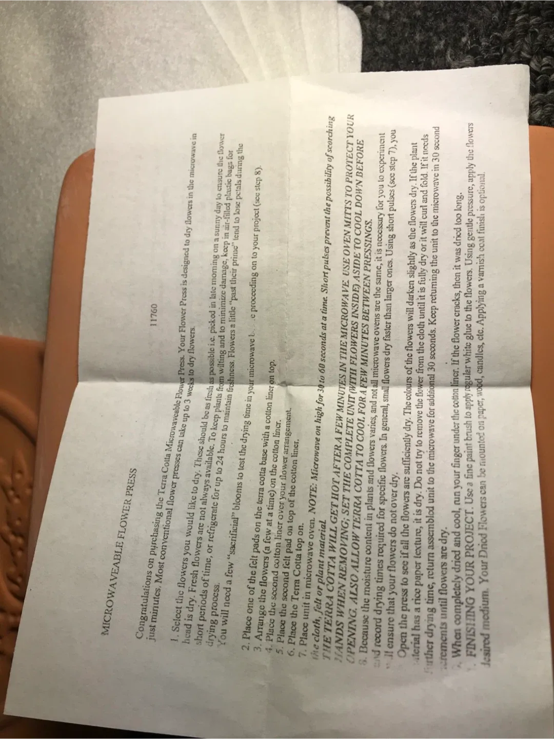 Terracotta microwave oven flower press image indicator(6)