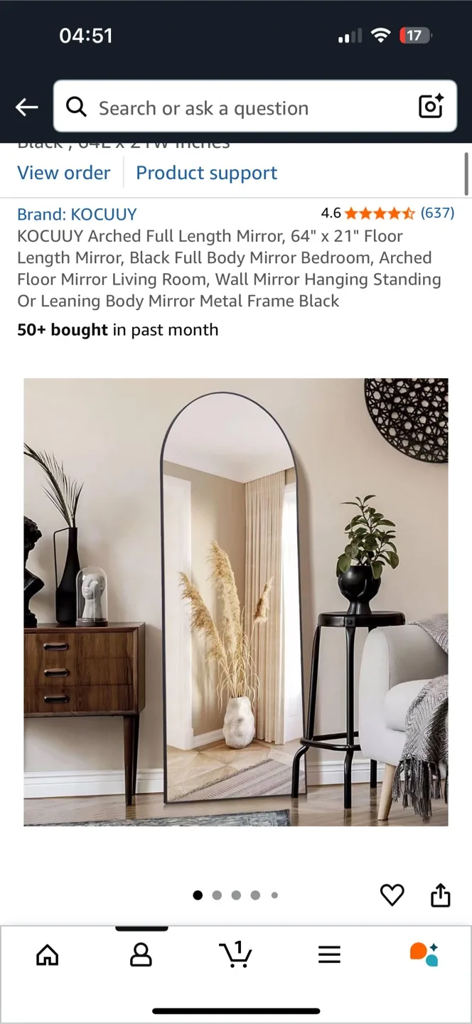 Arched Full-Length Mirror – Excellent Condition n image indicator(4)