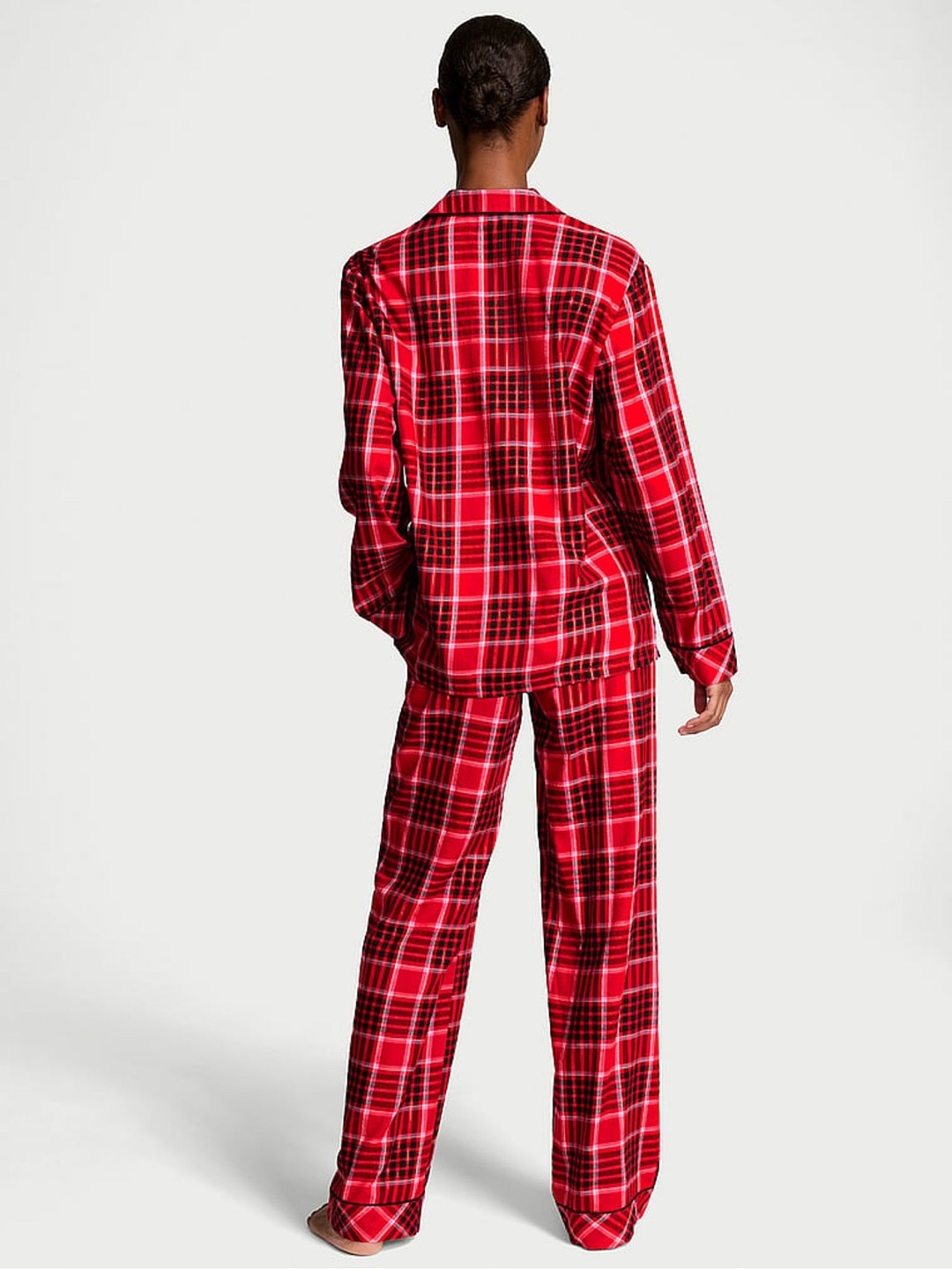 Victoria's Secret Flannel Pajama Set, Red Plaid - photo 4