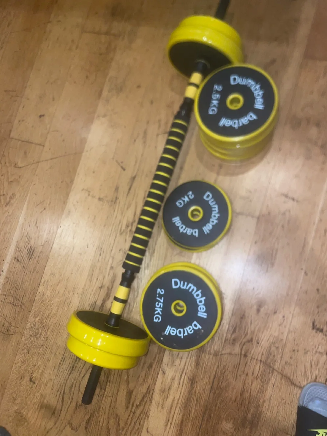 Yellow Dumbbell Barbell Set 2.5/2.75 KG