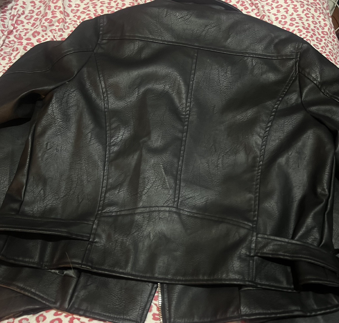 NWT Women’s Black Leather Jacket, Size Large - photo 3