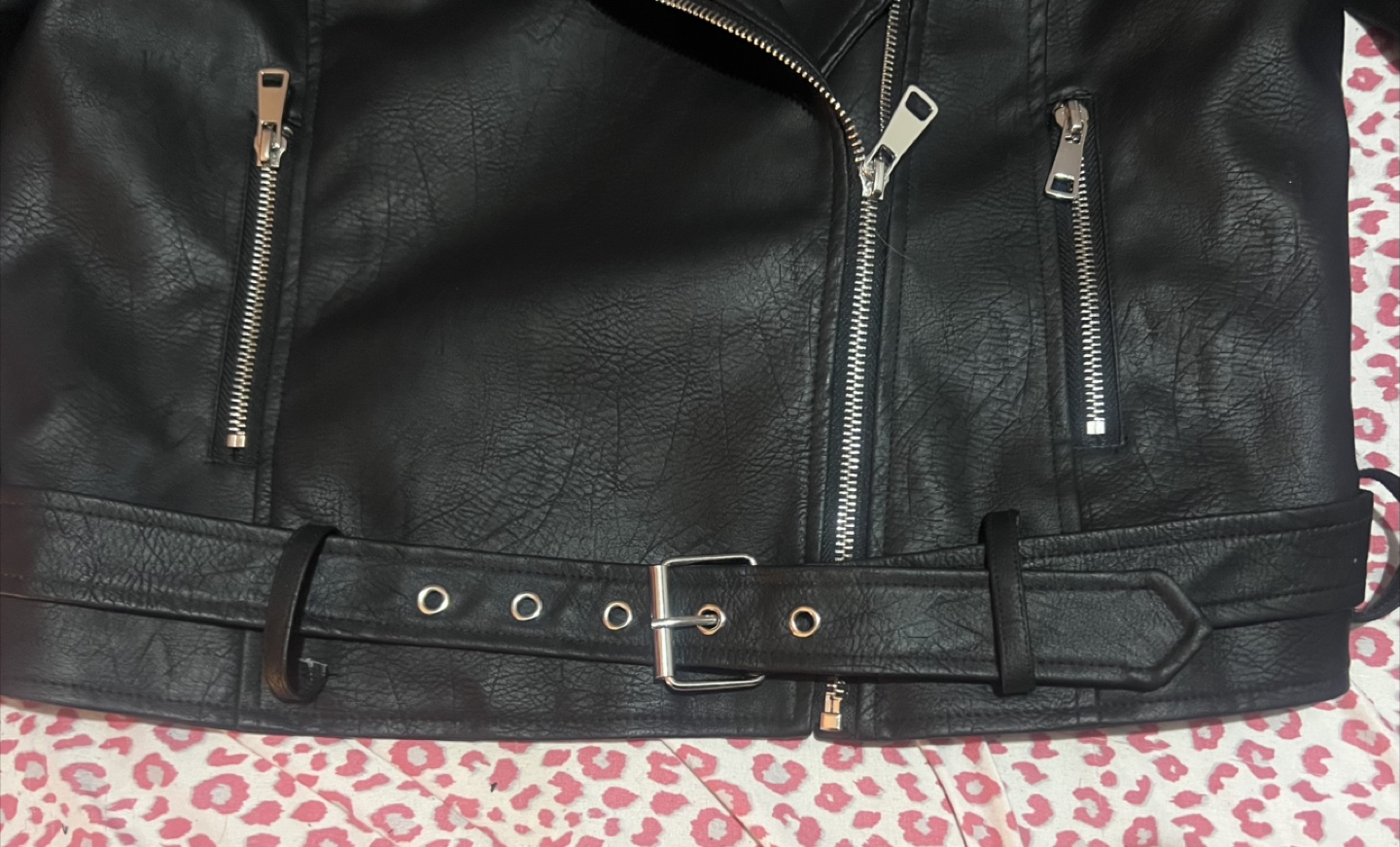 NWT Women’s Black Leather Jacket, Size Large - photo 5
