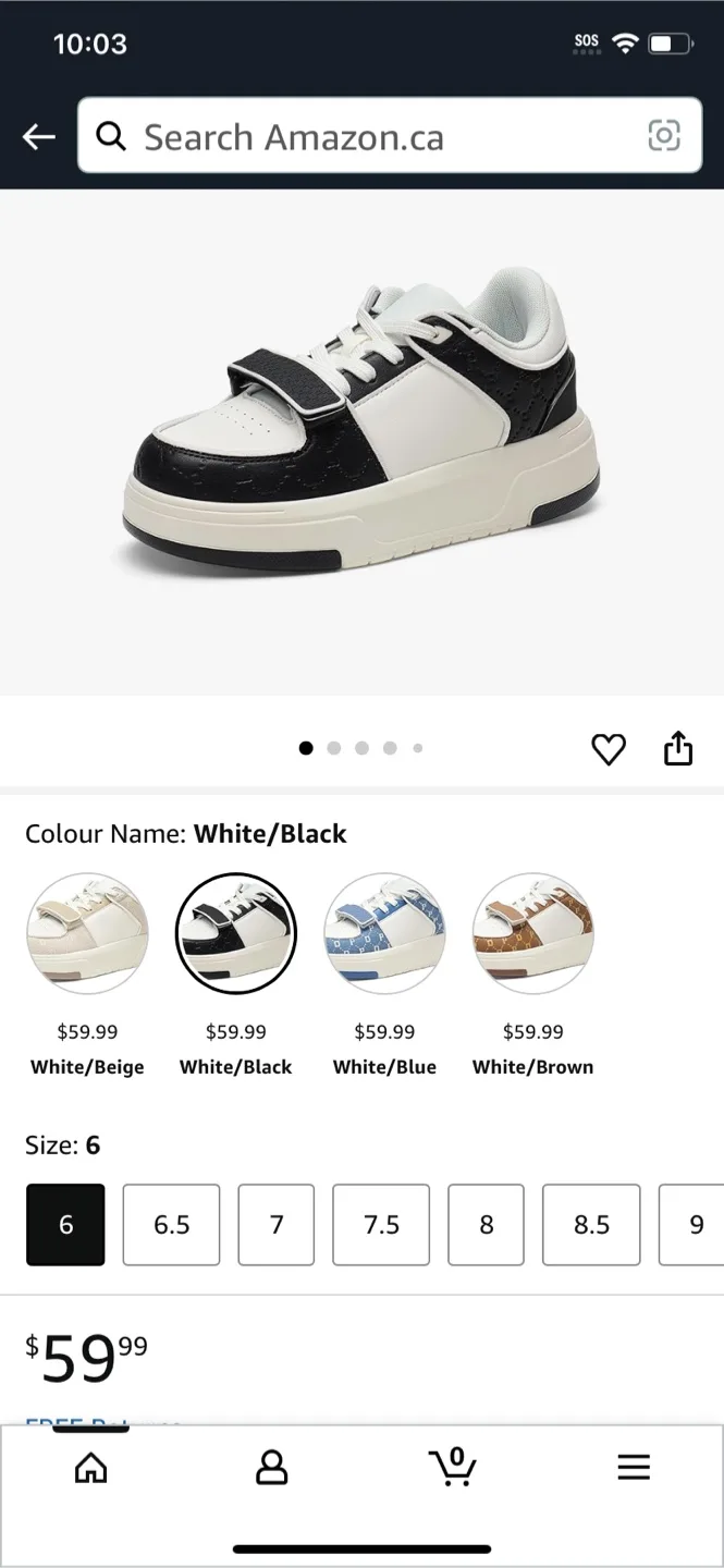 Dream Pairs Women's White/Black Sneakers - Size 6 thumbnail