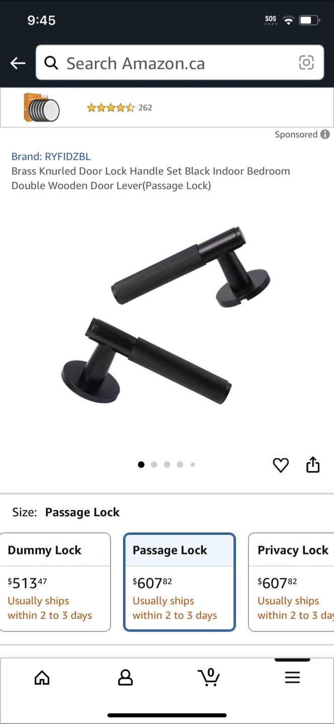 Explore Hardware Black Door Handle Set - Passage Lock - photo 2