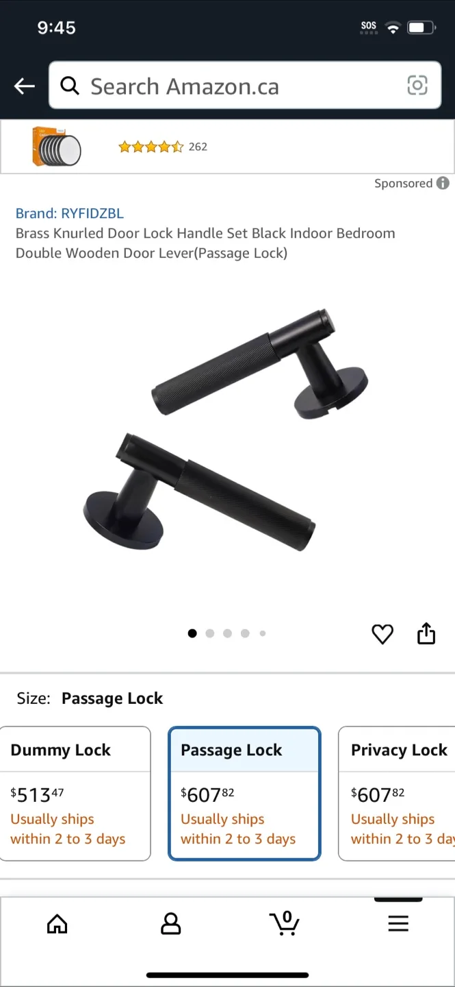 Explore Hardware Black Door Handle Set - Passage Lock image indicator(2)