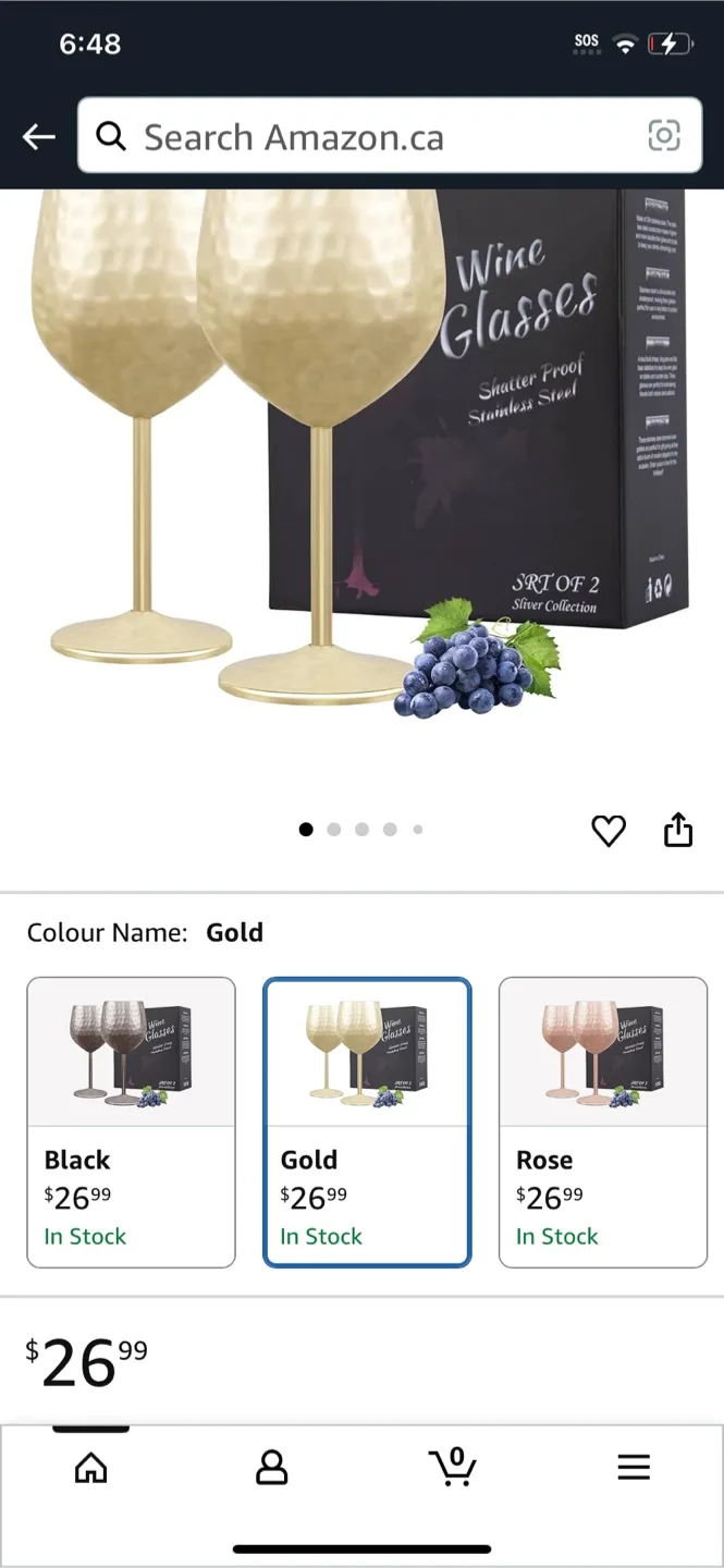 Sliver Collection Rose Gold Wine Glasses - Set of 2 image indicator(2)