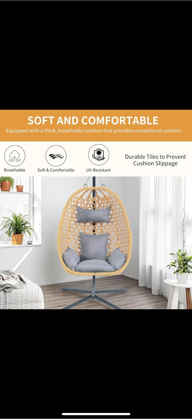 Hanging Egg Chair w/ Cushion - photo 2