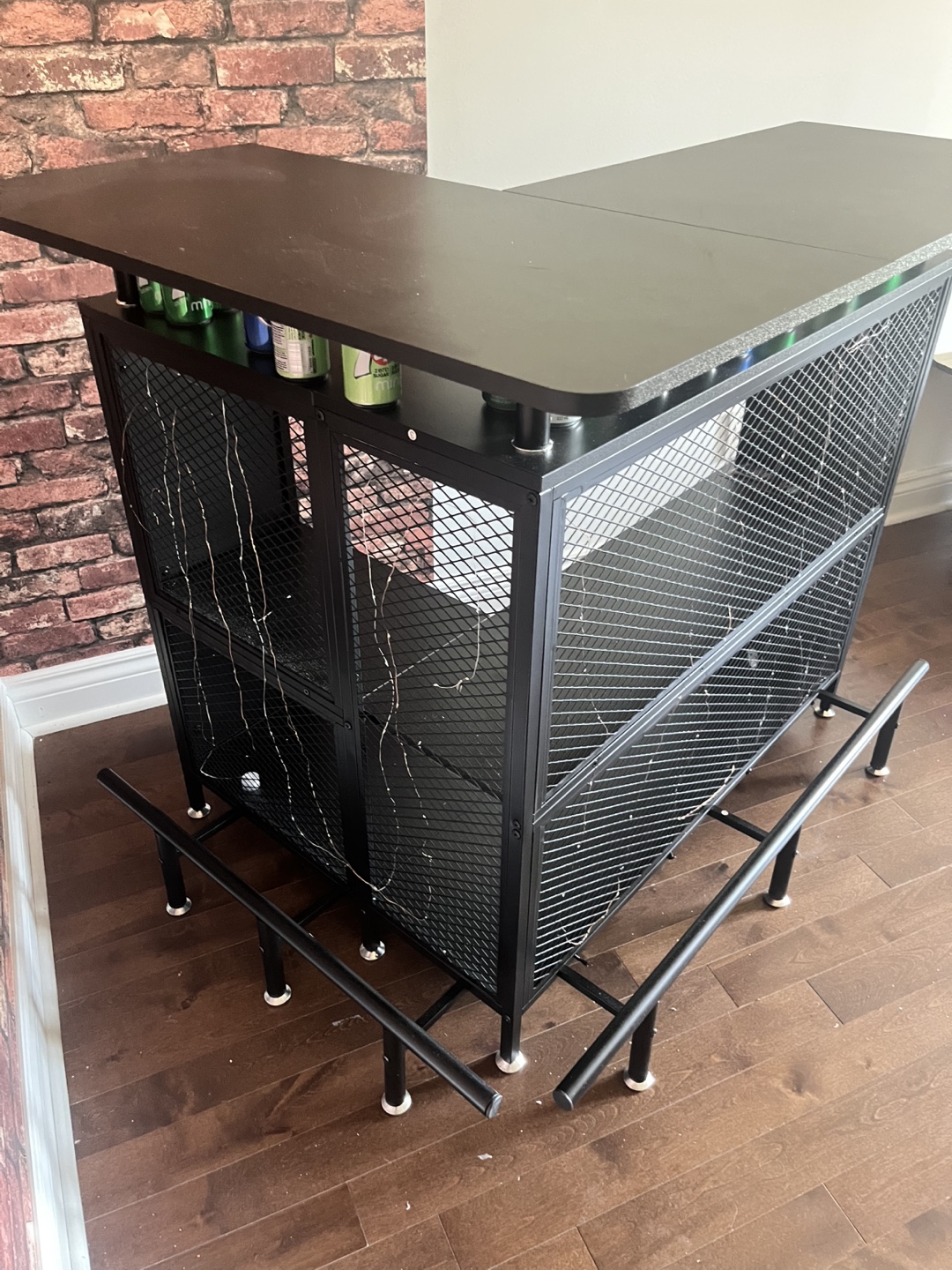 Black Metal Bar with Shelves