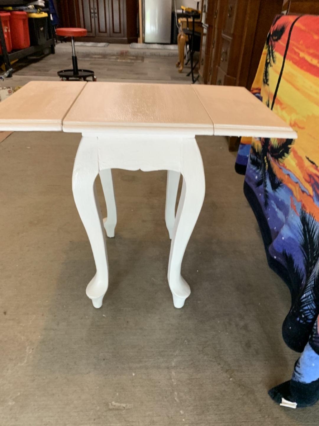White Drop Leaf End Table - photo 2