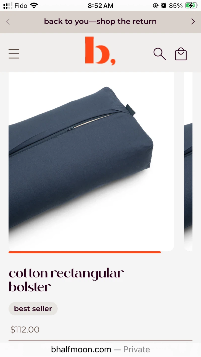 Halfmoon Cotton Rectangular Yoga Bolster