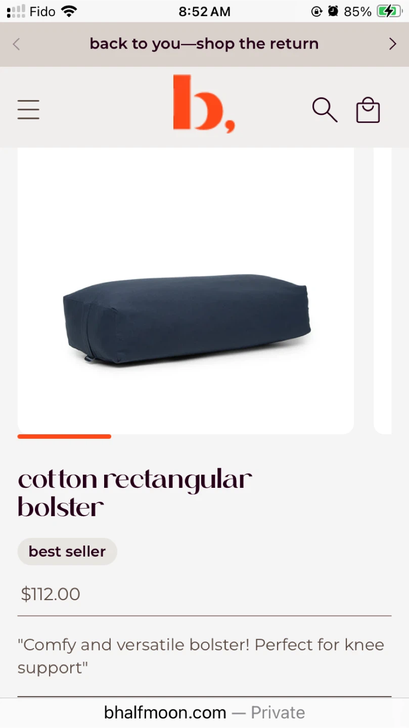 Halfmoon Cotton Rectangular Yoga Bolster - photo 2