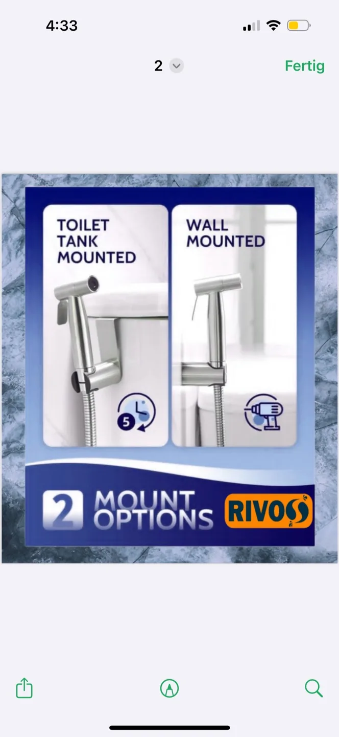 RIVOS Handheld Bidet Sprayer Set - New image indicator(3)