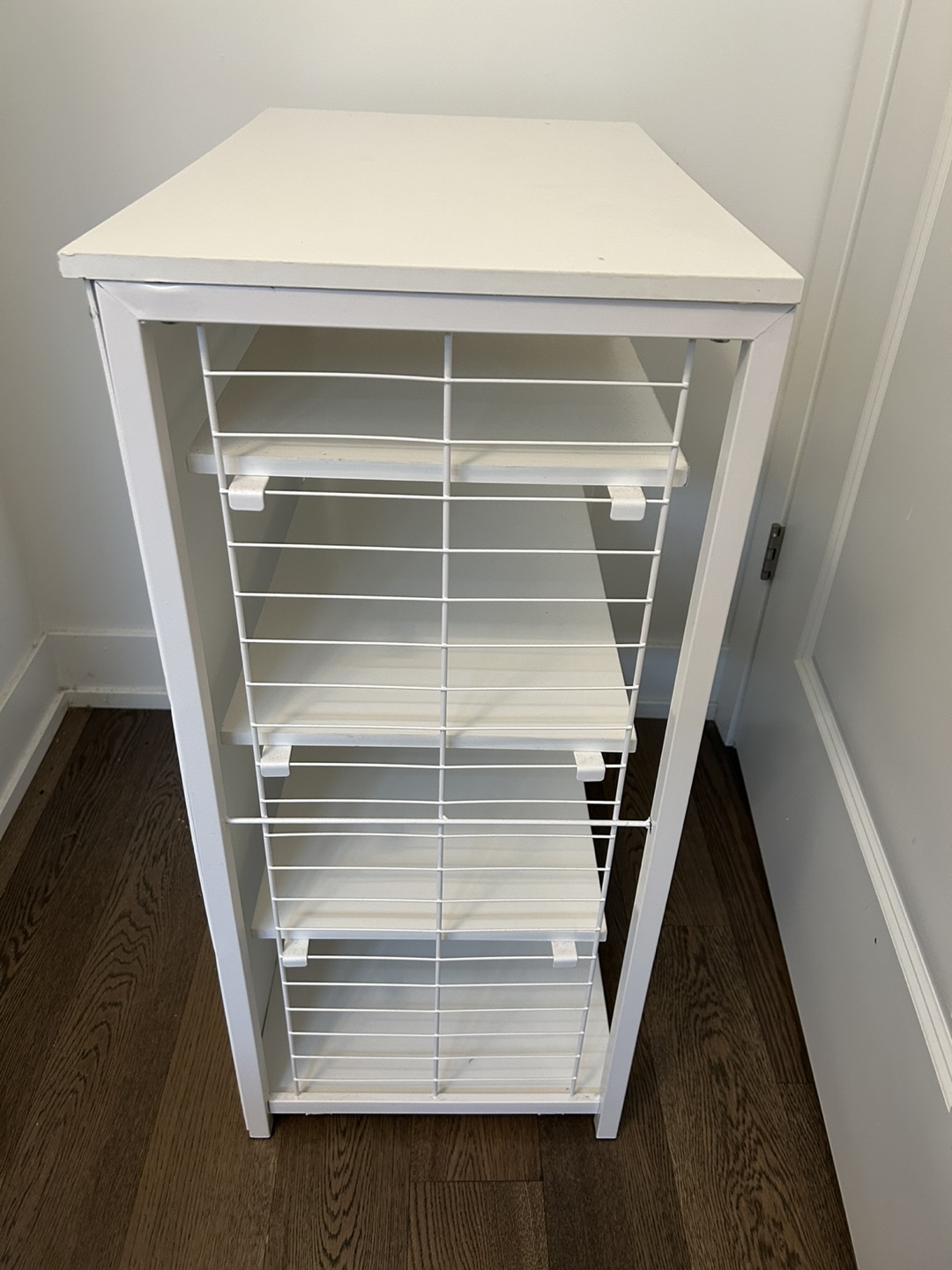 White Metal Frame Shelf Unit - photo 4