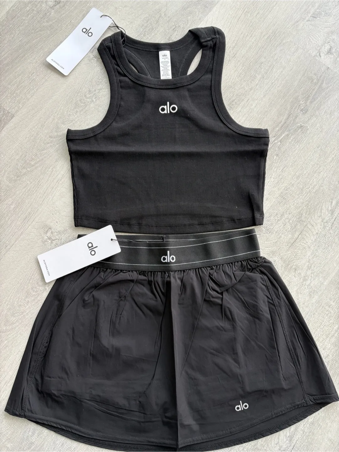 ALO Aspire Tank & Skirt Set - Black thumbnail