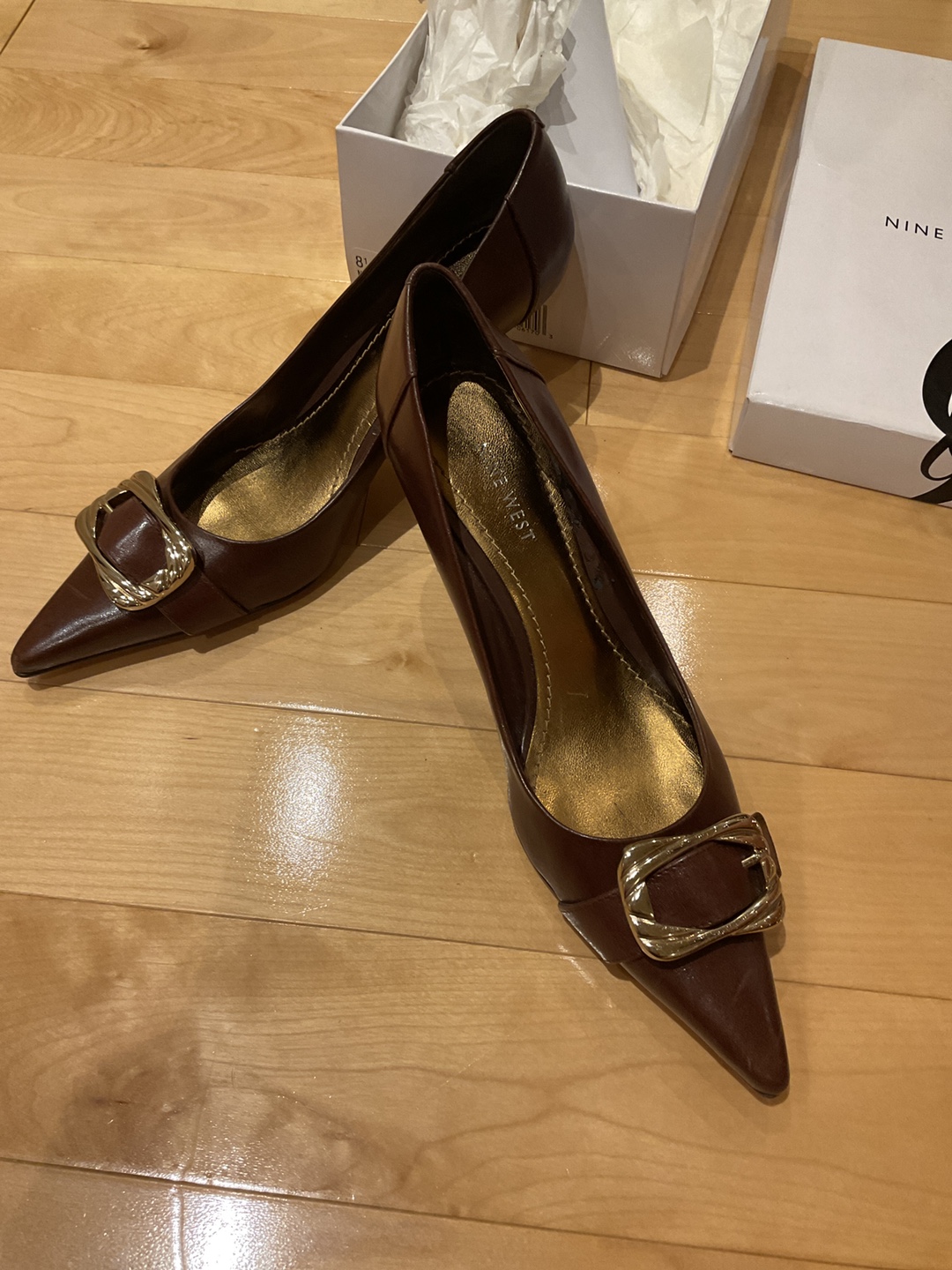 Nine West Brown Leather Heels - Size 8.5M - photo 3