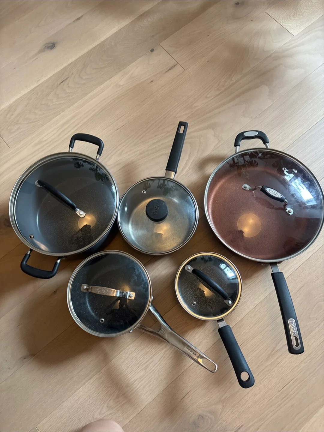 Variety of Used Frying Pans and Saucepans
