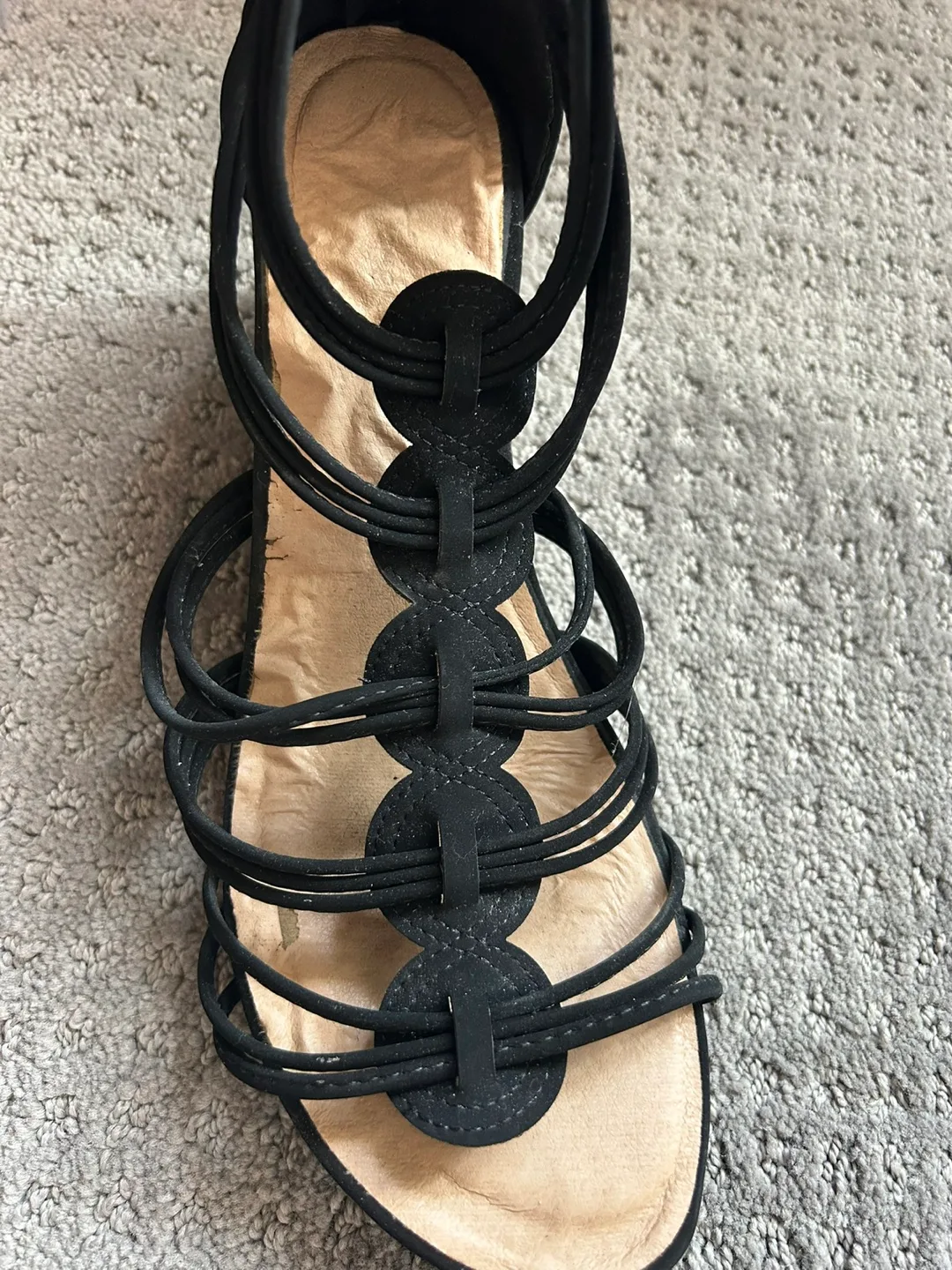 Black Wedge Gladiator Sandals image indicator(2)