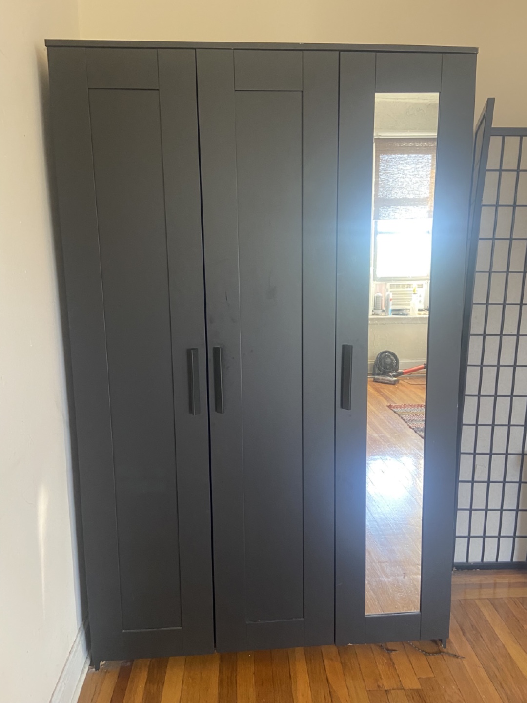 IKEA Brimnes Wardrobe with 3 Doors, Black - photo 2