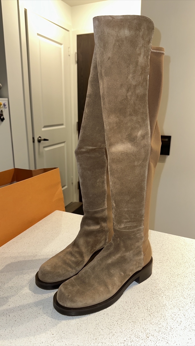 Stuart Weitzman 5050 Tan Suede Boots, Size 7 - photo 2