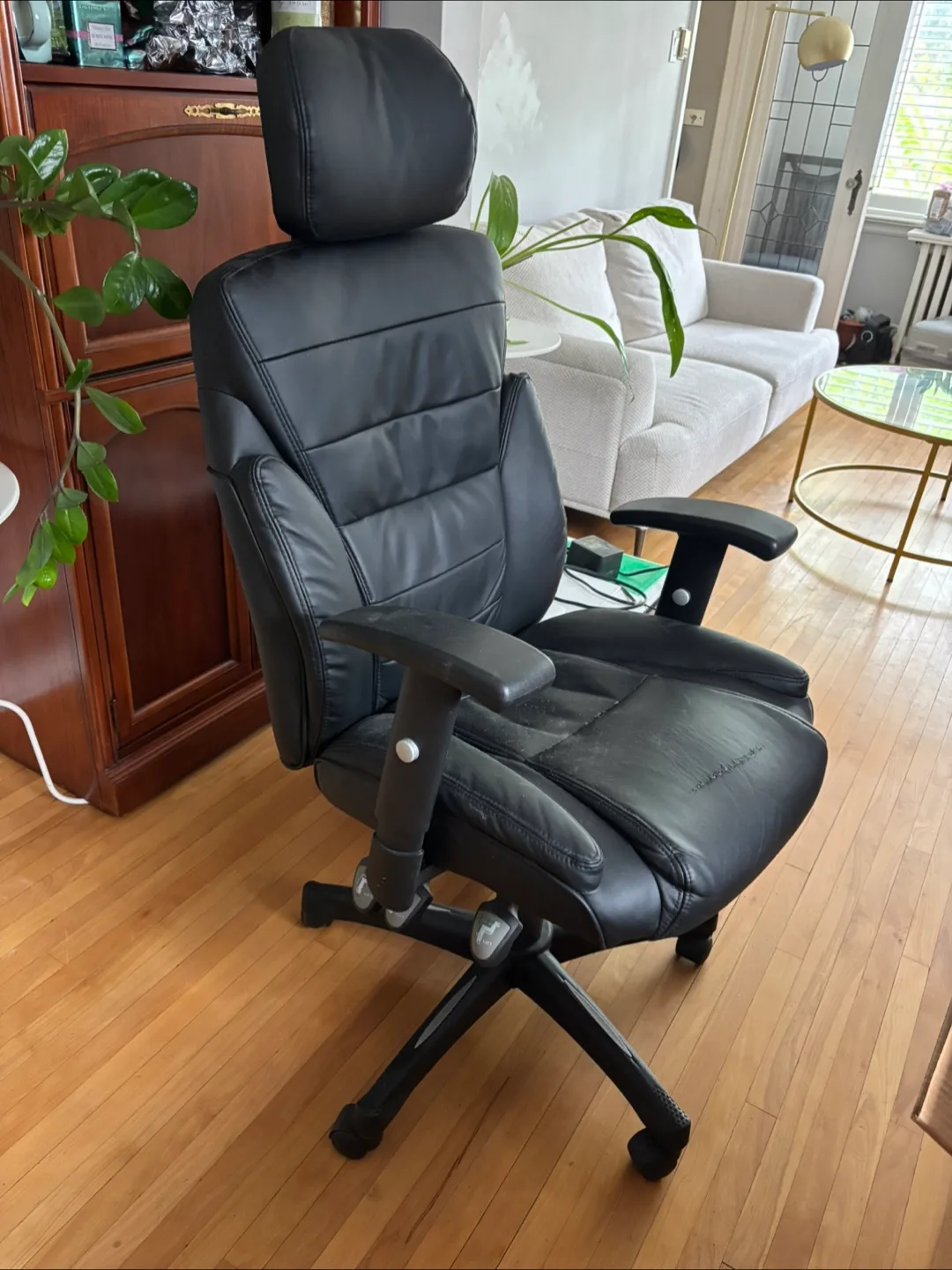 Black Leather Office Chair thumbnail