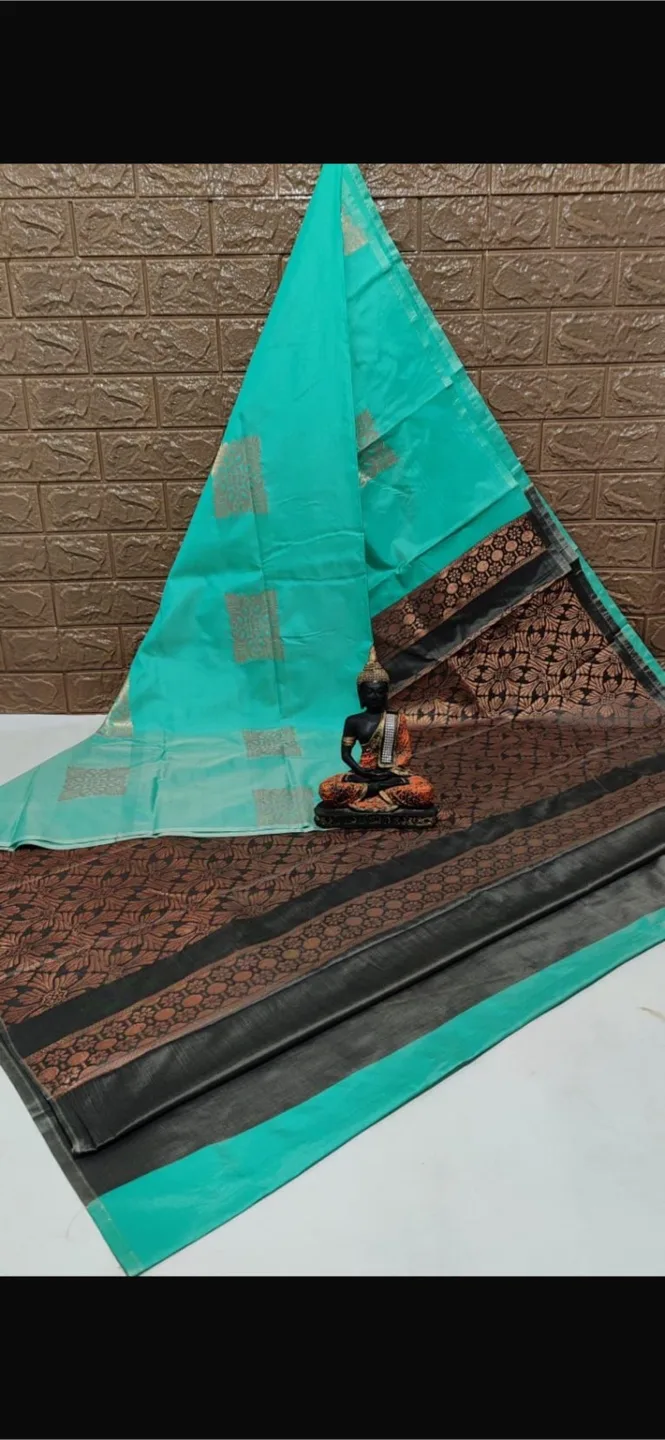 Saree - Turquoise & Black thumbnail