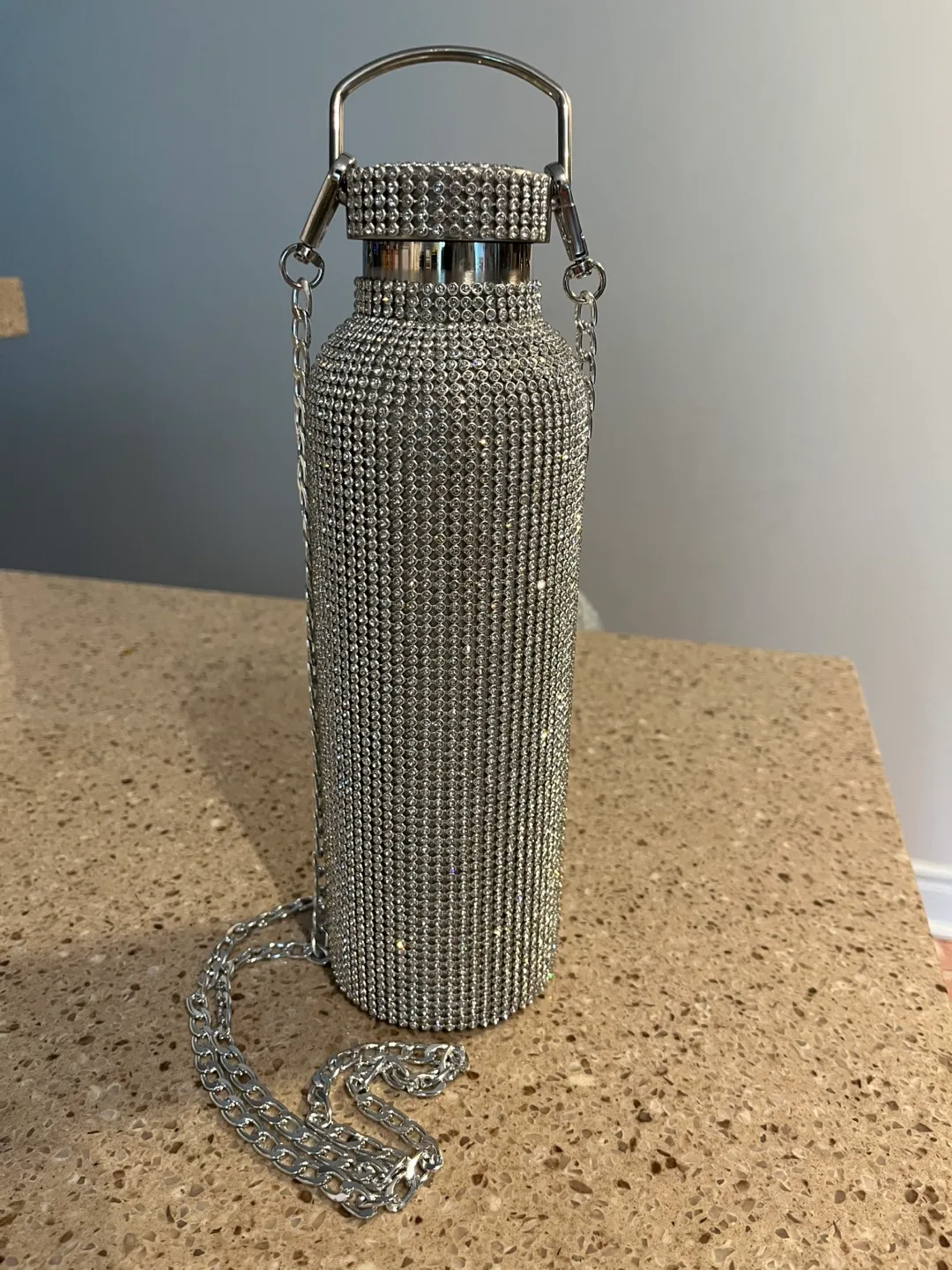 Back to school in style. Sparkle Water Bottle with Chain